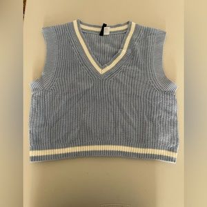 blue sweater vest